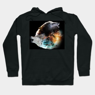 Yin-Yang Wolf, Ice Fire Smoke Wolves Hoodie